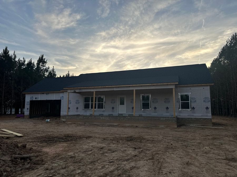 Newly built home with finished roof